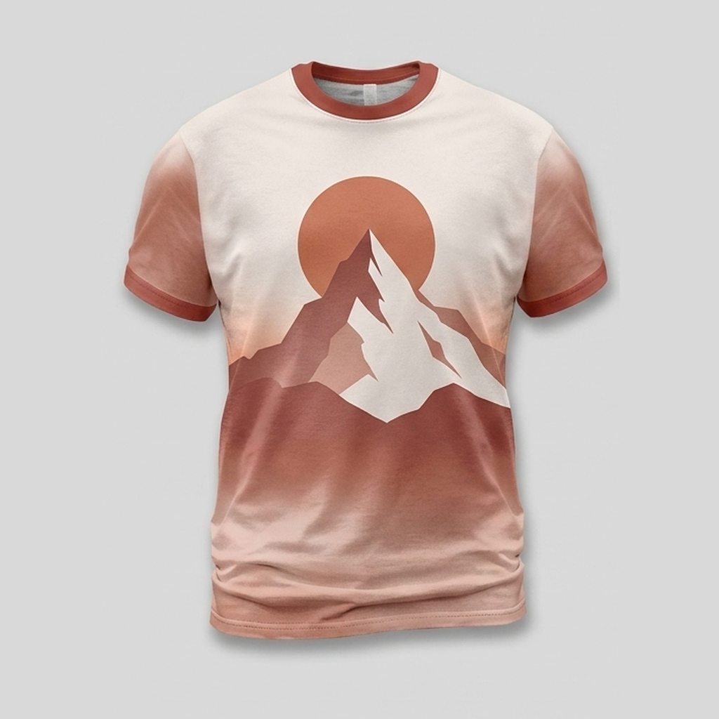 Alpine Mountain Peak Sunset Reflection Aop Tshirt