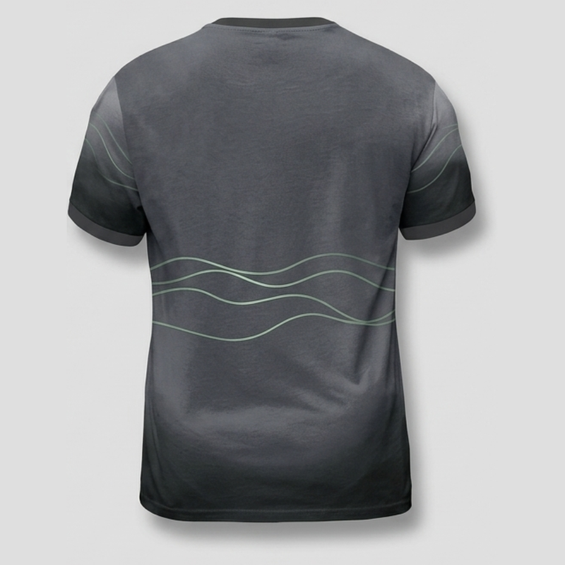Nordic Ocean Wave Line Art Aop Tshirt