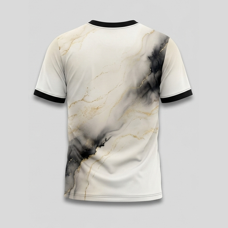 Golden Marble Obsidian Liquid Smoke Aop Tshirt