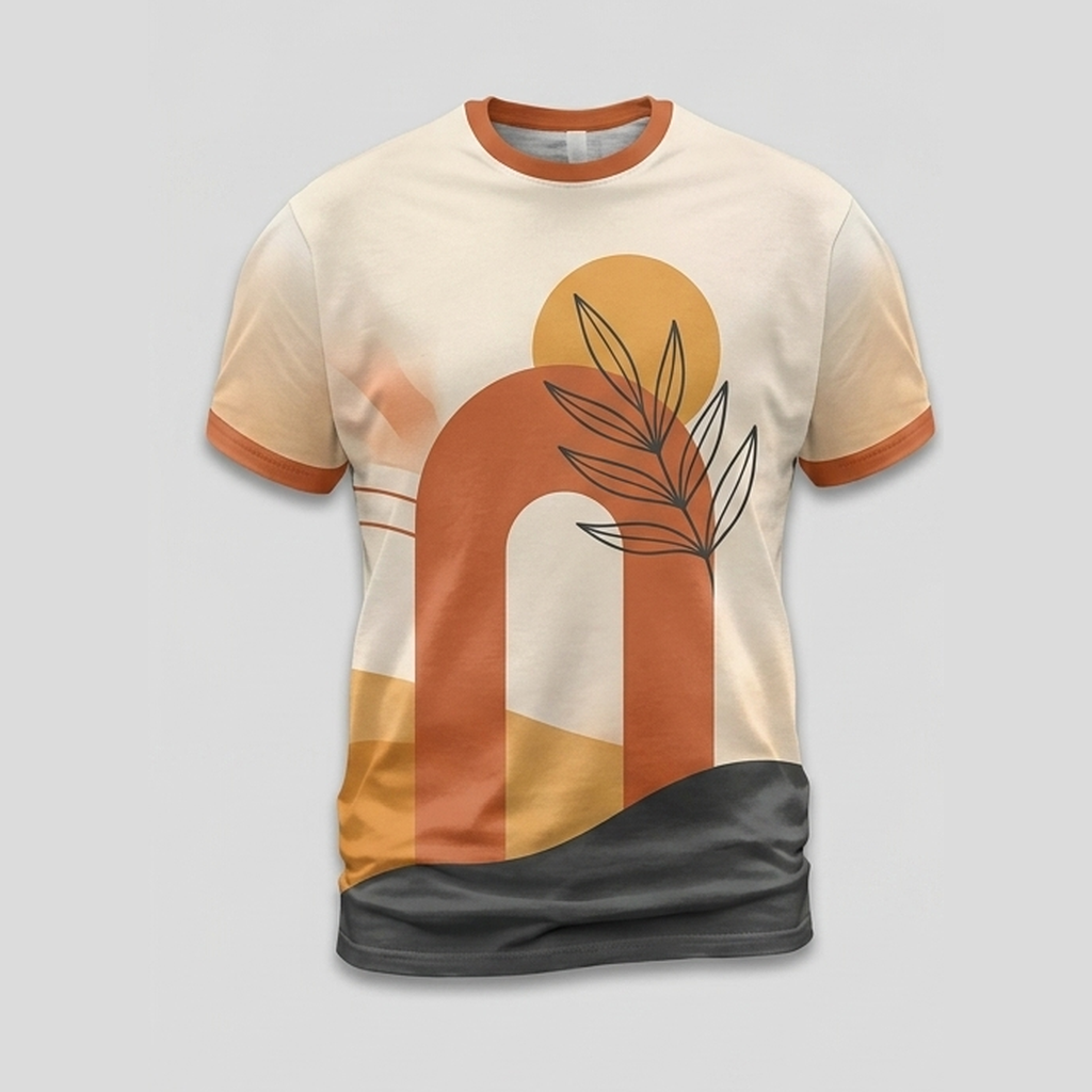 Scandinavian Abstract Geometry Boho Aop Tshirt