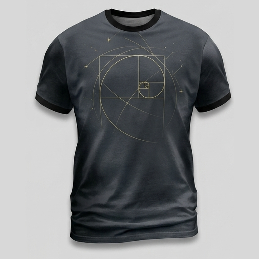 Golden Ratio Celestial Line Art Aop Tshirt