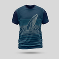 Deep Ocean Blue Whale Zen Wave Aop Tshirt