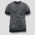Nordic Ocean Wave Line Art Aop Tshirt