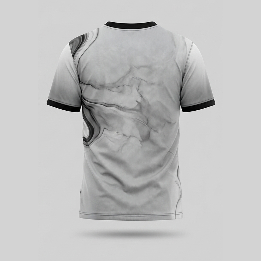 Monochrome Fluid Marble Smoke Aop Tshirt
