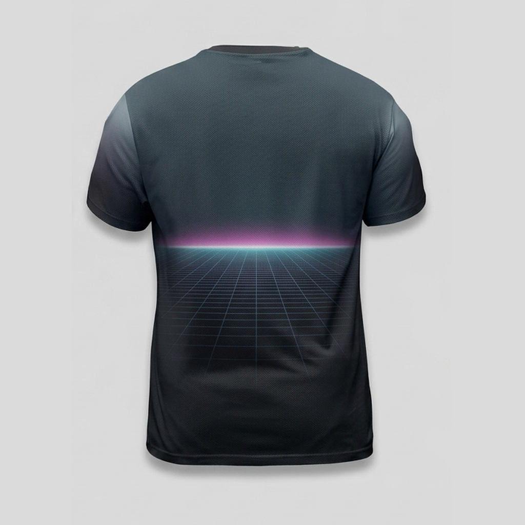 Cyberpunk Neon Wireframe Grid Aop Tshirt