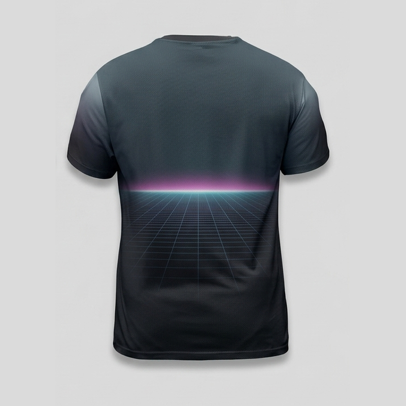 Cyberpunk Neon Wireframe Grid Aop Tshirt