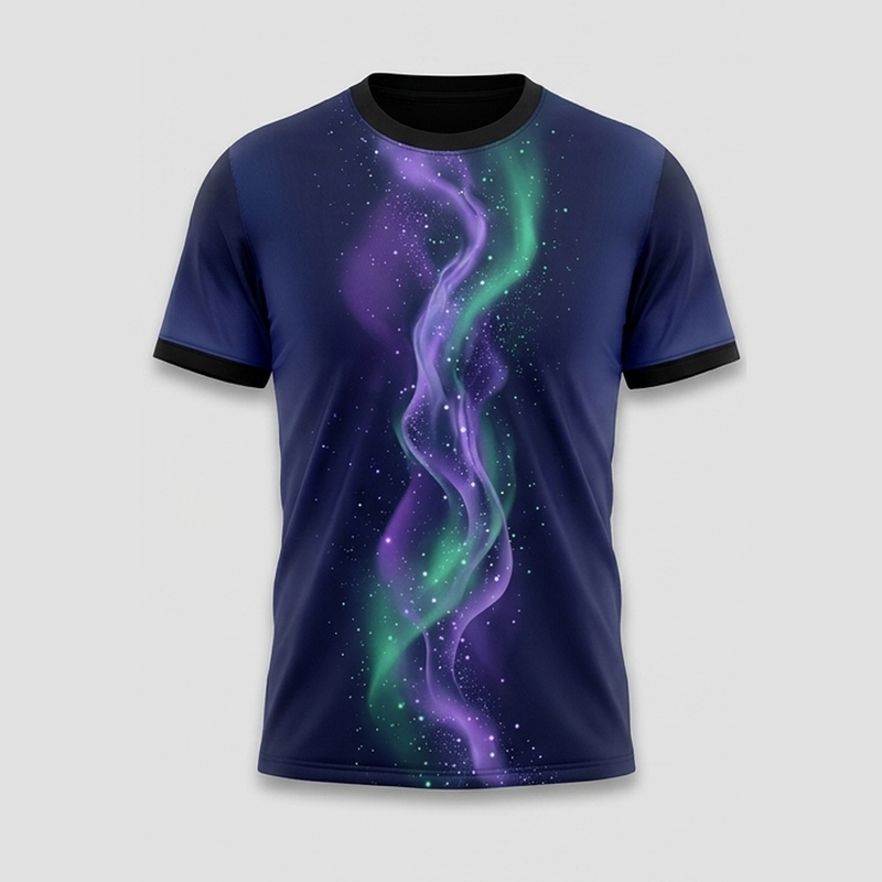 Cosmic Aurora Galaxy Smoke Flow Aop Tshirt